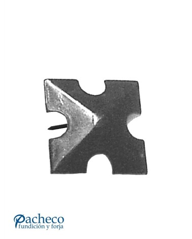 Clavo de Forja Cuadrado con Endiduras en Negro Satinado