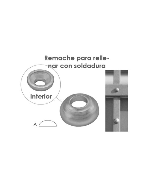 Remache para Rellenar con Soldadura  para Redondo 6 - 8 mm