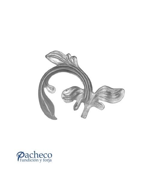 Hoja de Forja Curvada IZQ Ornamental Espesor 4 mm