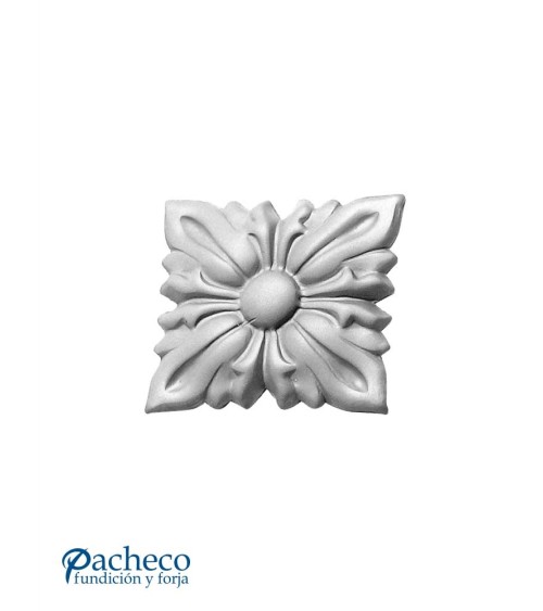 Rosetón Cuadrado Adorno de Forja Espesor 2 mm