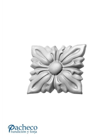 Rosetón Cuadrado Adorno de Forja Espesor 2 mm
