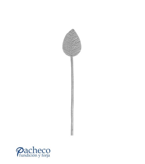 Hoja con Tallo Largo de Forja de Redondo 3 mm