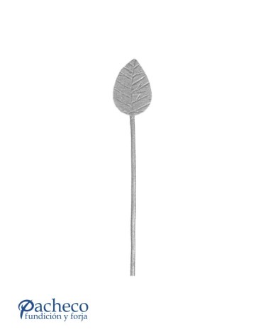 Hoja con Tallo Largo de Forja de Redondo 3 mm