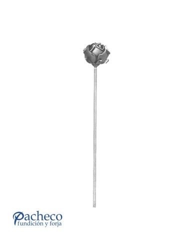Rosa de Hierro Forjado con Tallo Largo Redondo 8 mm