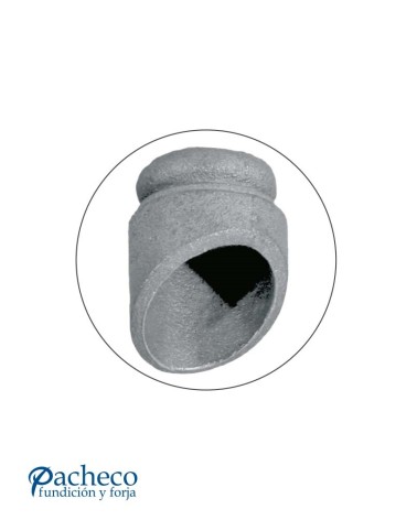 Macolla de Hierro Fundido Simple Ingleteada a 33º para Escaleras para Redondo 20 mm