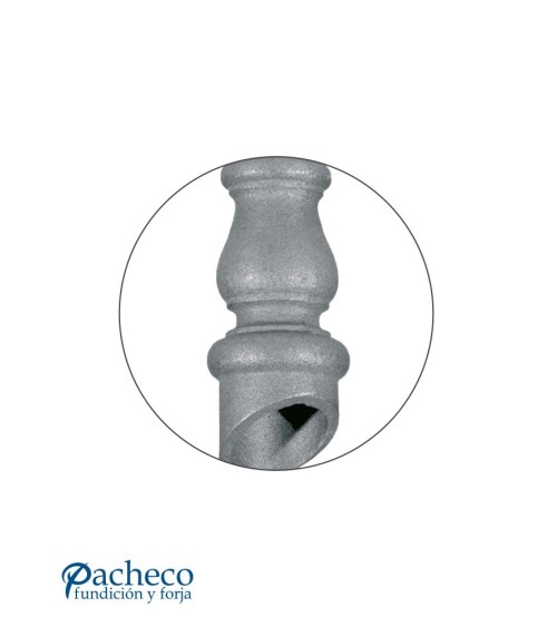 Macolla Ingleteada de Hierro Fundido para Escalera Lisa a 33º para Redondo 16 mm