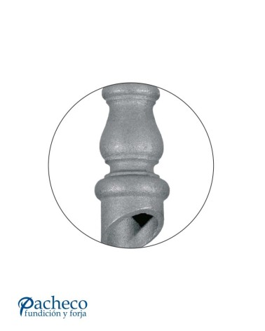 Macolla Ingleteada de Hierro Fundido para Escalera Lisa a 33º para Redondo 16 mm