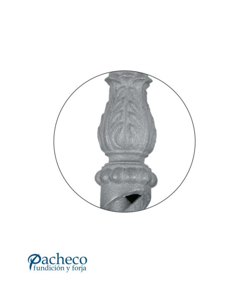 Macolla Ingleteada Ornamental de Hierro Fundido a 33º para Redondo 16 mm