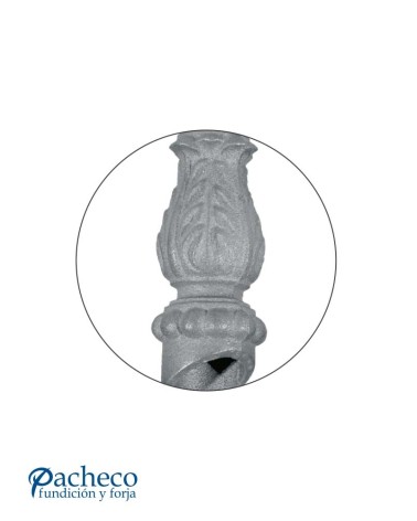 Macolla Ingleteada Ornamental de Hierro Fundido a 33º para Redondo 16 mm