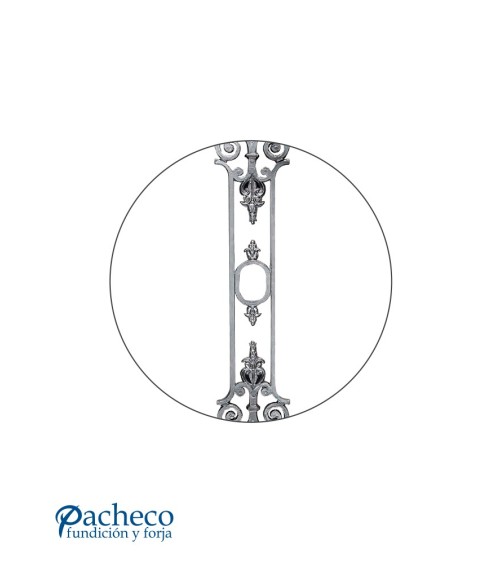 Balaustrada de Aluminio Fundido Ornamental con Caracolas en Extremos M8 x2