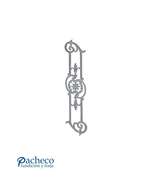 Balaustrada de Aluminio Fundido Ornamental  Con Rosetón Central para Escaleras M8 x2