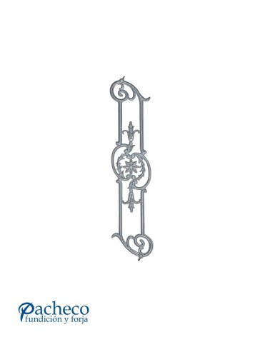 Balaustrada de Aluminio Fundido Ornamental  Con Rosetón Central para Escaleras M8 x2