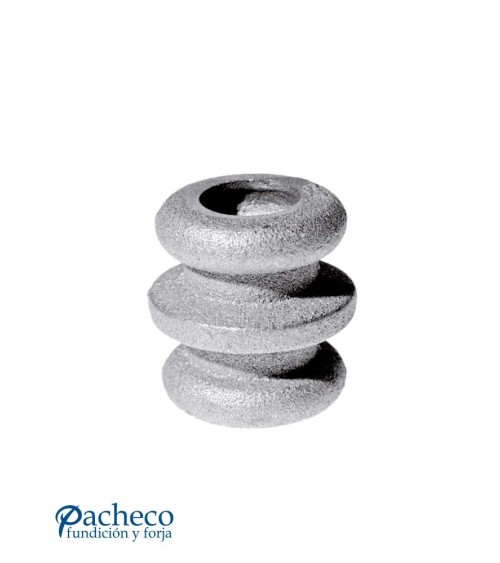 Macolla de Hierro Fundido con Tres Anillos para Redondo 20 mm