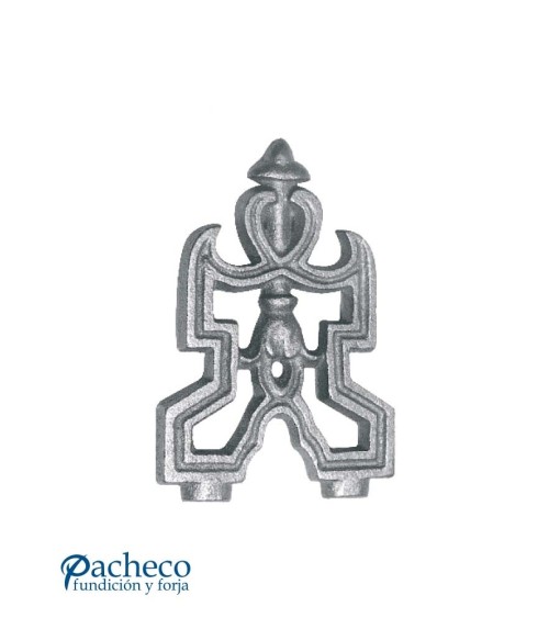 Remate de Hierro Fundido Ornamental para Soldar con Relieve a Dos Caras