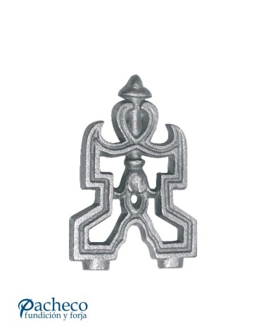 Remate de Hierro Fundido Ornamental para Soldar con Relieve a Dos Caras