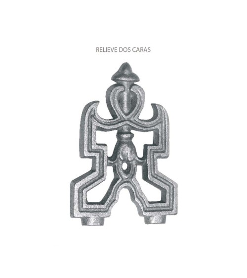 Remate de Hierro Fundido Ornamental para Soldar con Relieve a Dos Caras