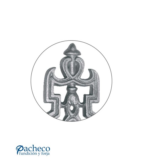 Remate de Hierro Fundido Ornamental para Soldar con Relieve a Dos Caras