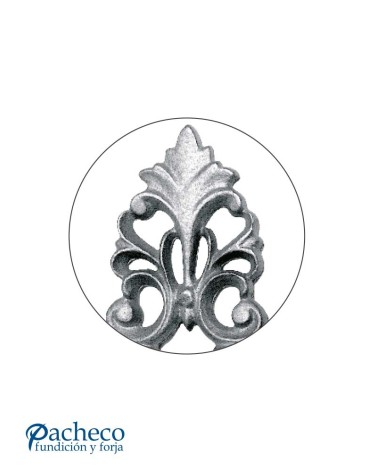 Remate Ornamental de Fundido para Soldar con Relieve a Dos Caras
