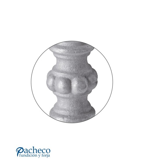 Macolla de Hierro Fundido Ambombada Estilizada para Redondo 16 mm