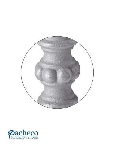 Macolla de Hierro Fundido Ambombada Estilizada para Redondo 16 mm