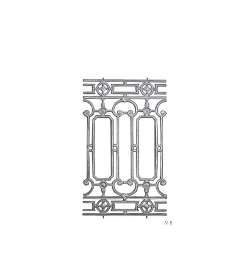 Balaustrada de Aluminio Fundido Ornamental con Geométrico M8 x2