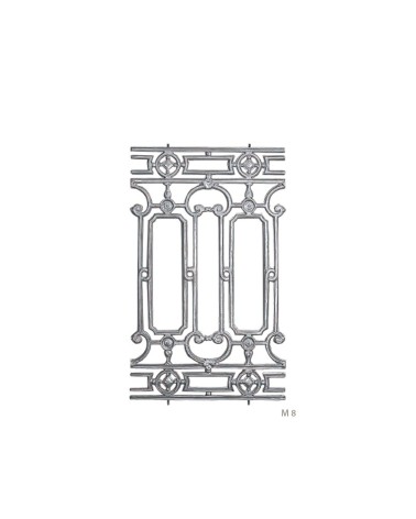 Balaustrada de Aluminio Fundido Ornamental con Geométrico M8 x2