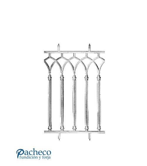 Balaustrada de Aluminio Fundido Composición de Balaustres de Abanico M8 x2