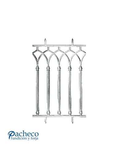 Balaustrada de Aluminio Fundido Composición de Balaustres de Abanico M8 x2