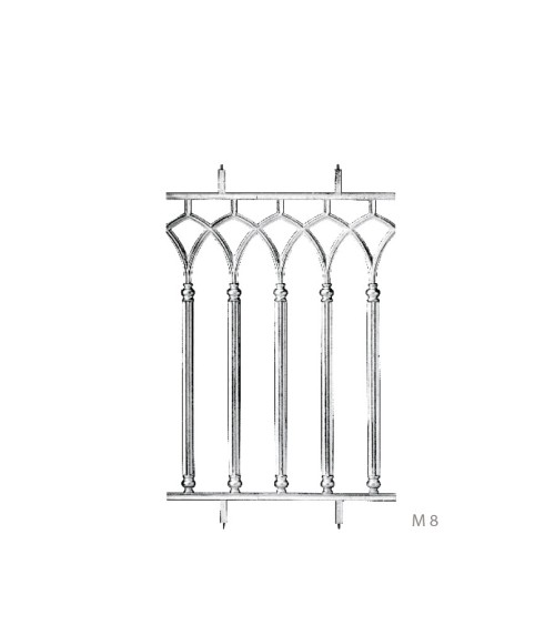 Balaustrada de Aluminio Fundido Composición de Balaustres de Abanico M8 x2