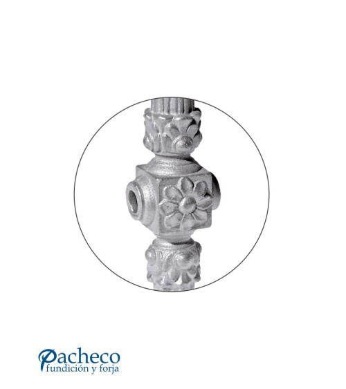 Macolla Ornamental de Hierro Fundido para Unión de Barrotes de Redondo 16 mm