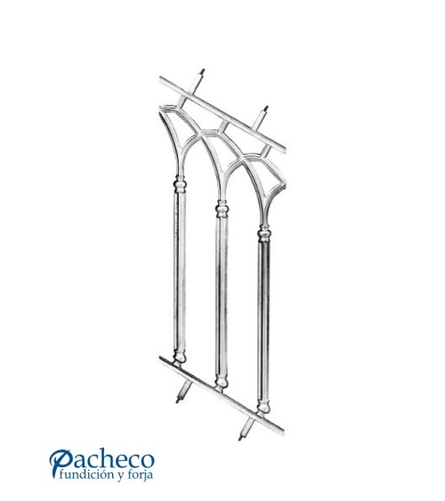 Balaustrada de Aluminio Fundido Composición de Balaustres de Abanico para Escalera M8 x2