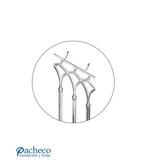 Balaustrada de Aluminio Fundido Composición de Balaustres de Abanico para Escalera M8 x2