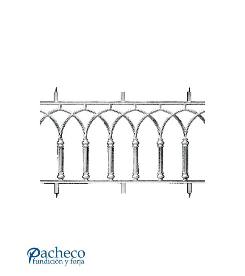Balaustrada de Aluminio Fundido Composición de Balaustres de Abanico Reducida M8 x2