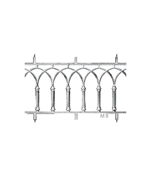 Balaustrada de Aluminio Fundido Composición de Balaustres de Abanico Reducida M8 x2