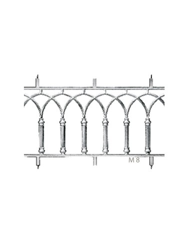 Balaustrada de Aluminio Fundido Composición de Balaustres de Abanico Reducida M8 x2