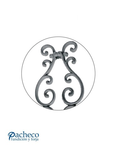 Adorno Central de Hierro Fundido Con Ces Simétricas de Hierro Fundido de Cuadrado 16 mm