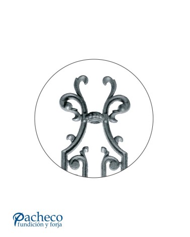 Adorno Central de Hierro Fundido Ornamental de Redondo 16 mm