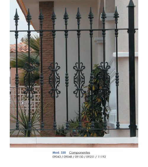 Adorno Central de Hierro Fundido Ornamental de Redondo 16 mm