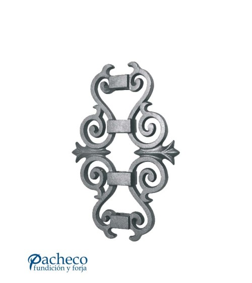 Pieza Central de Hierro Fundido Eses Simétricas de Cuadrado 16 mm