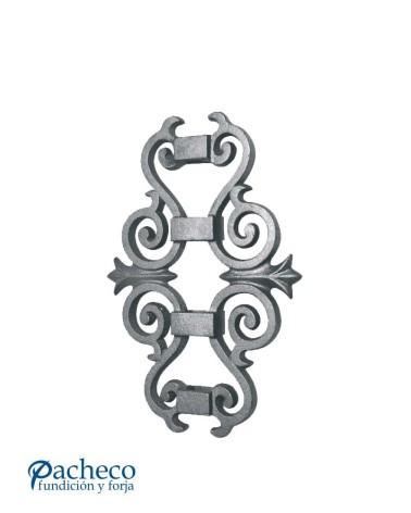 Pieza Central de Hierro Fundido Eses Simétricas de Cuadrado 16 mm