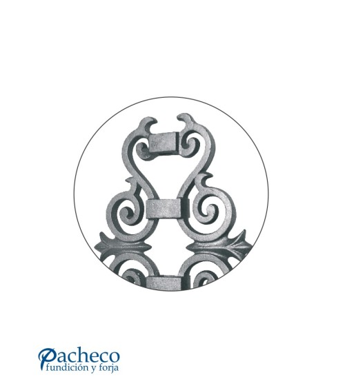 Pieza Central de Hierro Fundido Eses Simétricas de Cuadrado 16 mm