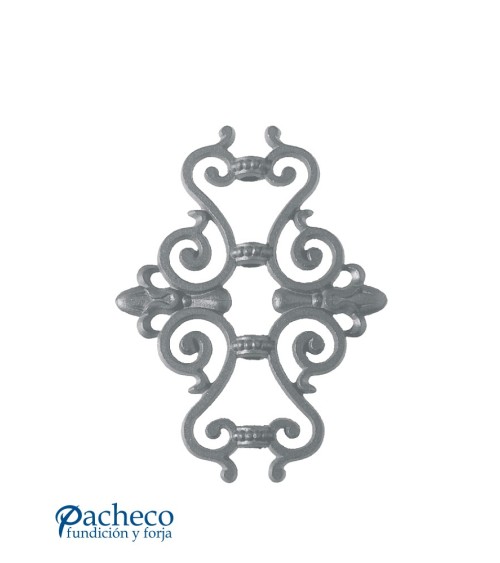 Adorno Central de Hierro Fundido Eses de Forja Simétricas de Redondo 16 mm