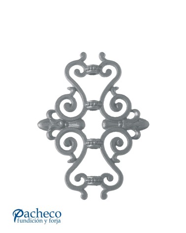 Adorno Central de Hierro Fundido Eses de Forja Simétricas de Redondo 16 mm