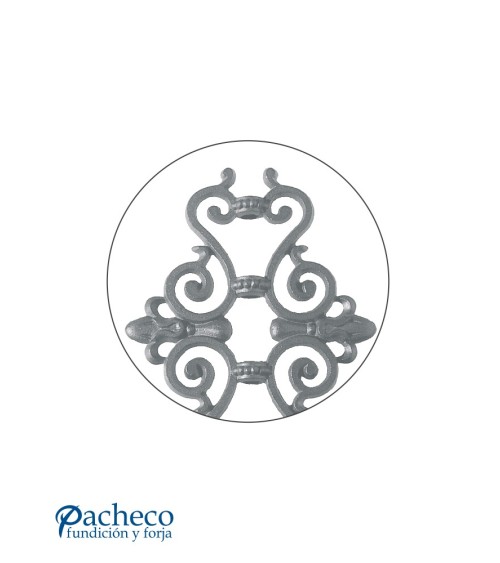 Adorno Central de Hierro Fundido Eses de Forja Simétricas de Redondo 16 mm