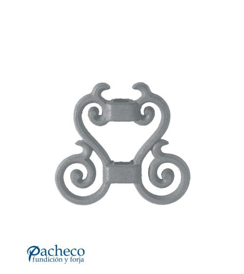 Adorno Central de Hierro Fundido Eses Enfrentadas de Cuadrado 16 mm