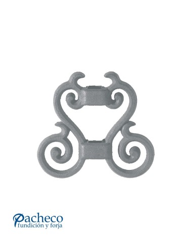 Adorno Central de Hierro Fundido Eses Enfrentadas de Cuadrado 16 mm