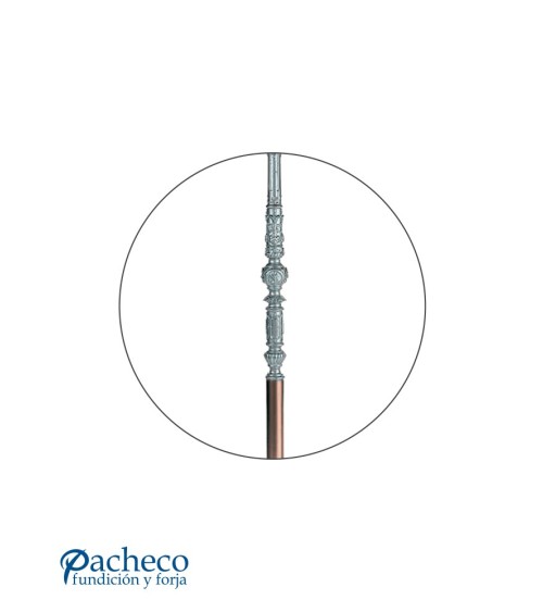 Arranque con Cuerpo Ornamental de Aluminio Fundido y Extremos de Hierro para Escalera M10