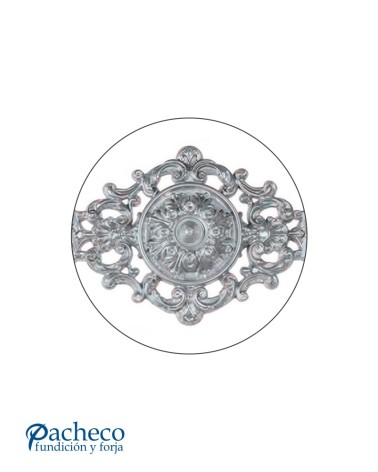 Plafón  de Aluminio Fundido Ornamental con Filigrana y Rosetón Central