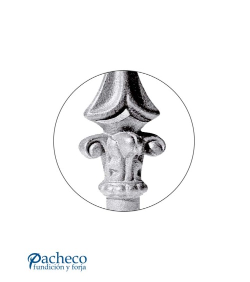 Lanza de Hierro Fundido con Base Ornamental para Redondo 16 mm