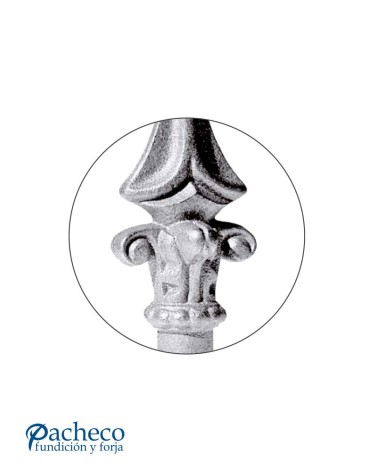 Lanza de Hierro Fundido con Base Ornamental para Redondo 16 mm